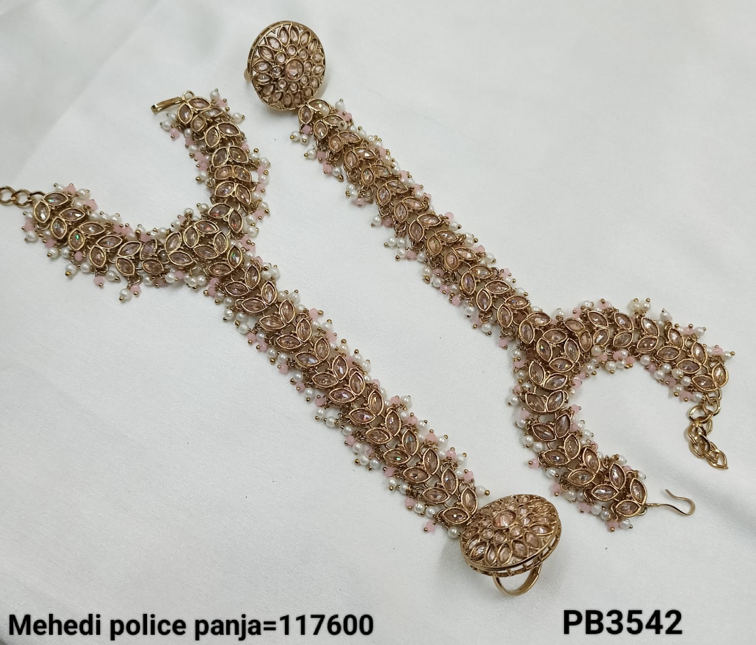 Antique Gold Plated Traditional Hathpanja Set